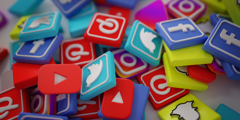 Social media and Google ad logos