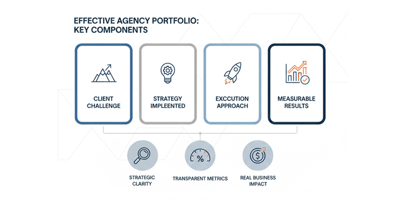 Effective agency portfolio highlighting strategy, execution, and measurable business results