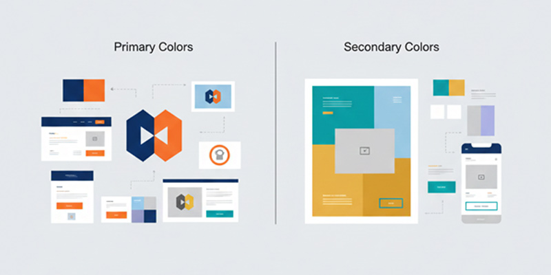 Primary and secondary brand colors illustration highlighting brand recognition