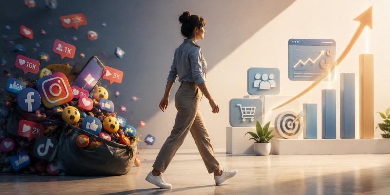 Professional walking towards business growth